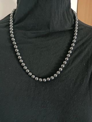 Collana vintage perle grigie