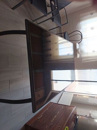 Mesa cristal aluminio jardín