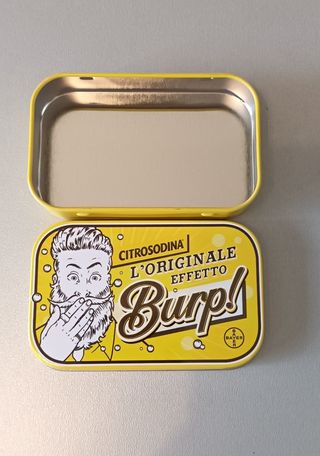 Rara Scatola latta farmaceutica Citrosodina