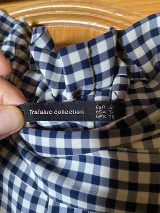 Culottes vichy Zara - Azul y blanco