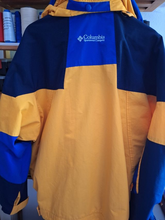 Chaqueta Columbia montaña azul-amarilla