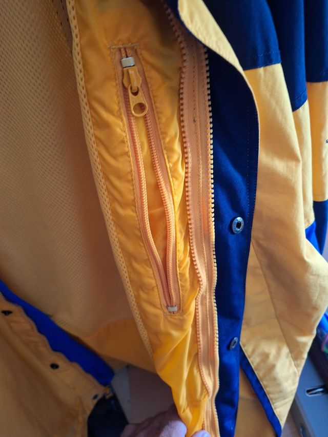 Chaqueta Columbia montaña azul-amarilla