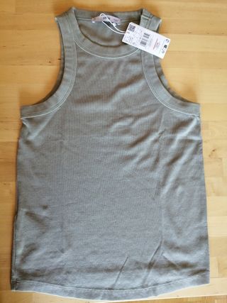 Top Mango - Tirantes Verde Oliva - M