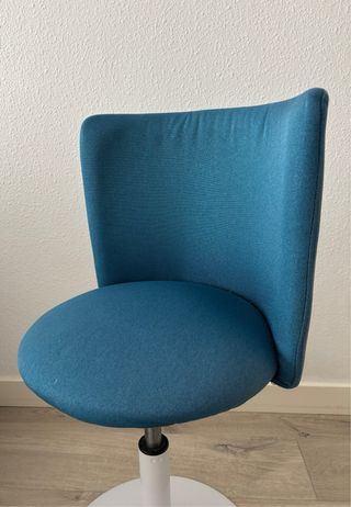 Silla escritorio giratoria tela azul petroleo