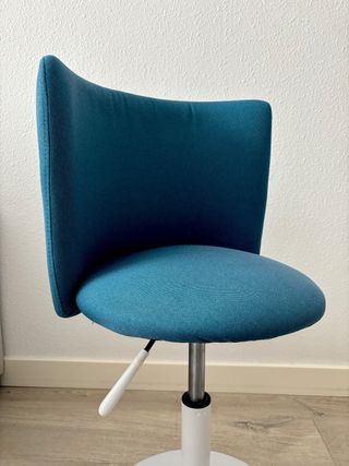 Silla escritorio giratoria tela azul petroleo