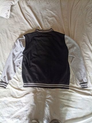 Giacca college uomo nero-grigio