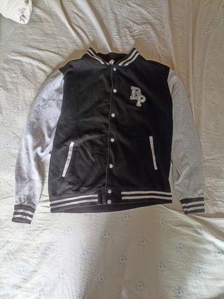 Giacca college uomo nero-grigio