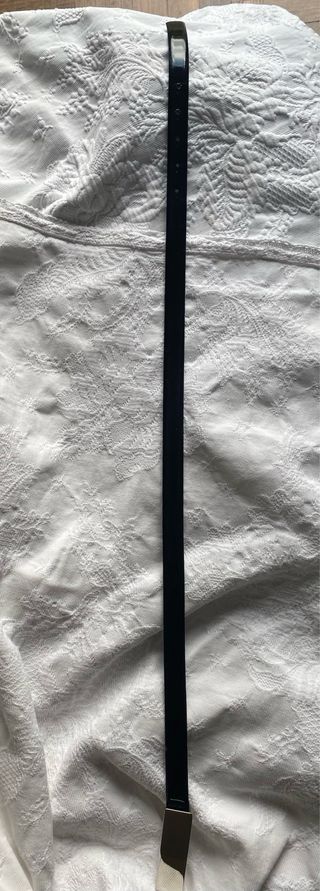 Cintura nera lucida - fibbia argento