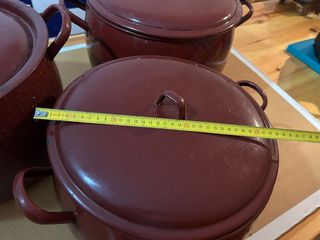 Juego de 3 peroles vintage marrones