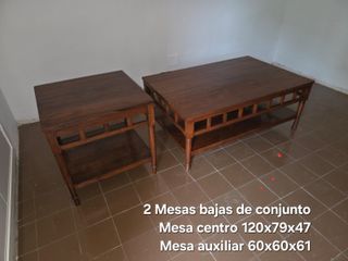 Juego de 2 mesas bajas de madera