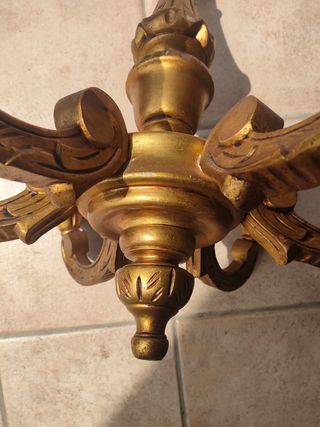 Lampadario legno dorato 6 luci