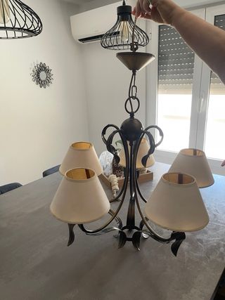 Lampara techo antigua 5 luces