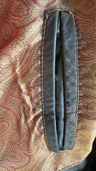 Chaqueta cuero marrón oversize