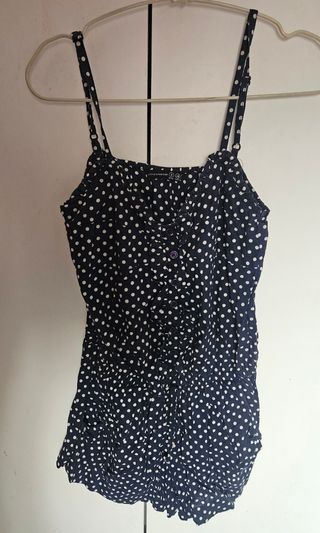 Mono lunares azul marino coquette y vintage