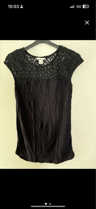 Camiseta negra premamá encaje