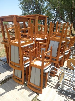 Mesa y banco hostelería