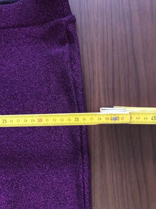 Pantaloni a zampa viola glitter
