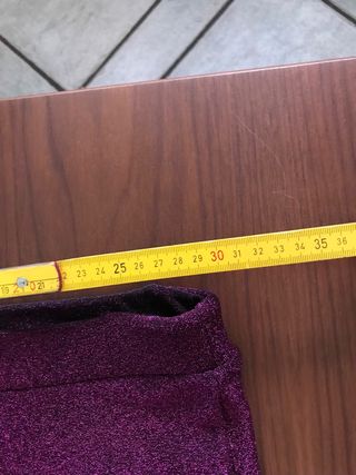 Pantaloni a zampa viola glitter