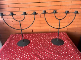 Candelabros forja - 2uds. negros