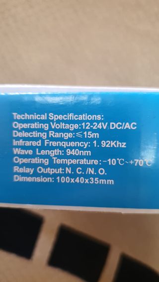 Sensor de fotocélula infrarroja de seguridad para