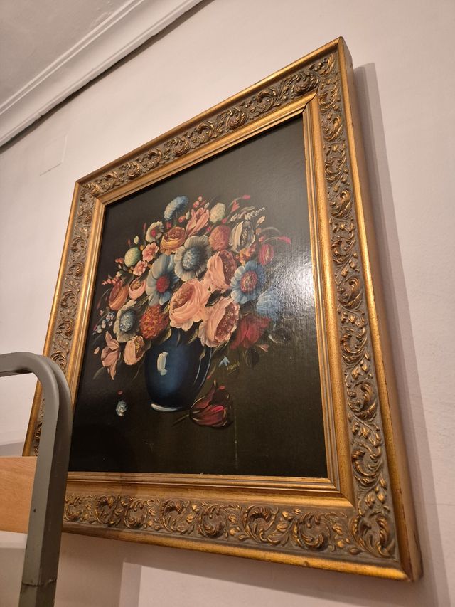 Cuadro antiguo flores