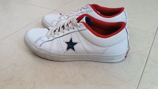 Converse One Star blancas y rojas