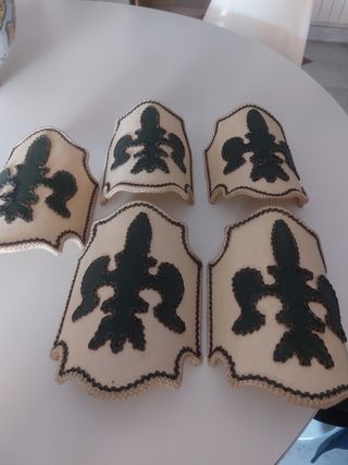 5 paralumi vintage beige e verdi