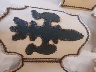 5 paralumi vintage beige e verdi