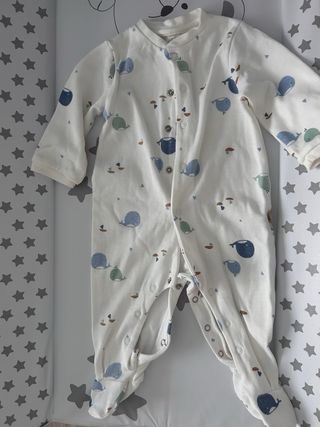 Tutina neonato con stampa balene 3/6 mesi