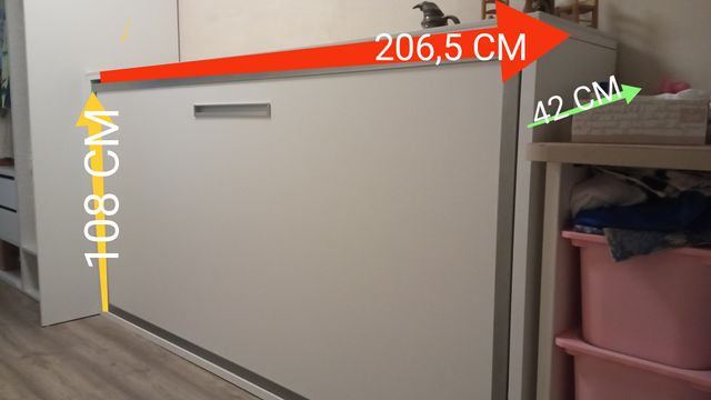 Armario + cama oculta +colchón de 190 x 90+mesa