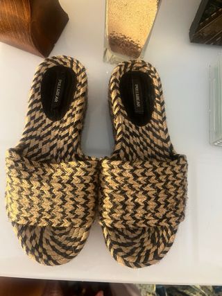 Sandalias plataforma esparto PULL&BEAR 37