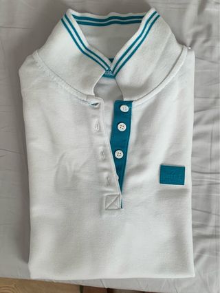 Polo Lonsdale London blanco y verde agua