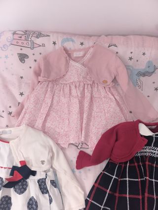 Vestidos niña 2-4 meses + chaquetas