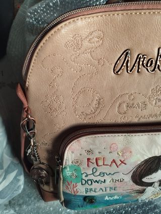 Mochila Anekke beige-marrón nueva