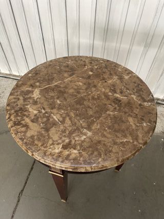 Mesita redonda mármol marrón