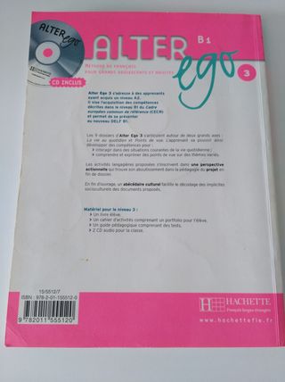 LIBRO DE FRANCÉS B1 ALTER EGO 3. INCLUYE CD. COLOR