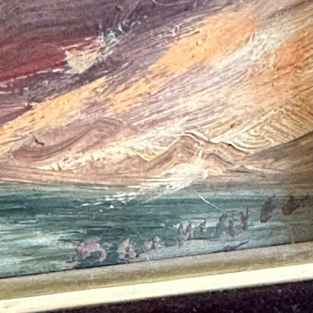 Cuadro antiguo paisaje al óleo