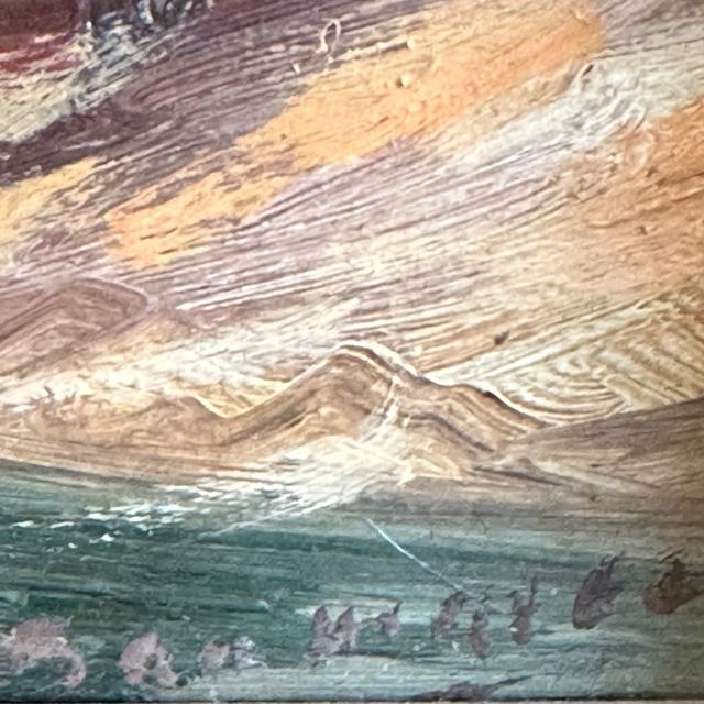 Cuadro antiguo paisaje al óleo