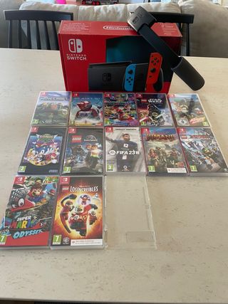 Nintendo Switch Azul/Rojo + 12 Juegos