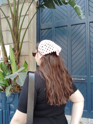 Bandana crochet rosa handmade