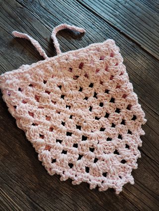 Bandana crochet rosa handmade