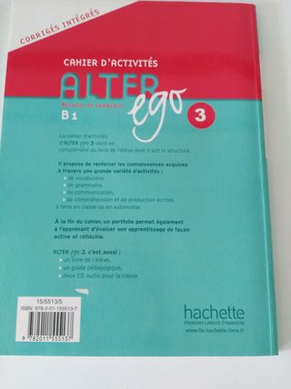 LIBRO FRANCÉS B1 ALTER EGO 3.  CUADERNO EJERCICIOS