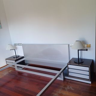 Estructura Cama 1,60 x 2 m. metal gris plata