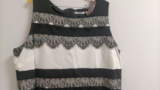 Vestido blanco y negro.