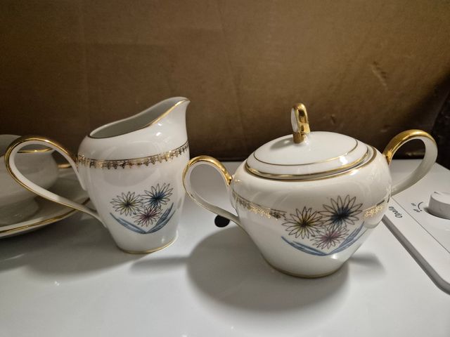 Juego té vintage porcelana 6 tazas