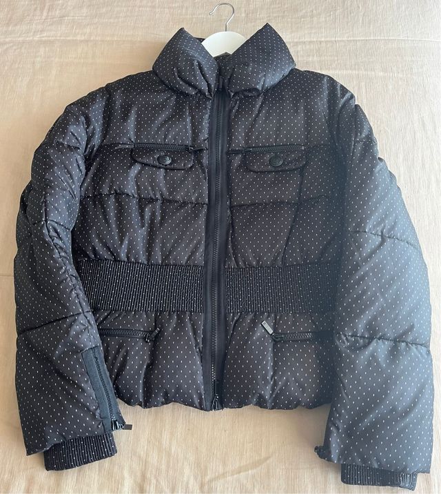 Cazadora corta negra - lunares blancos