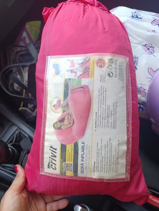 Sofá inflable Crivit rosa