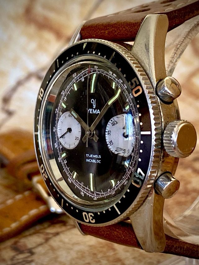 Reloj YEMA RALLYGRAF Chronograph, Valjoux 7730 60s