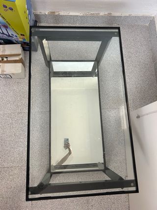 Mesa centro cristal negro (2 alturas)