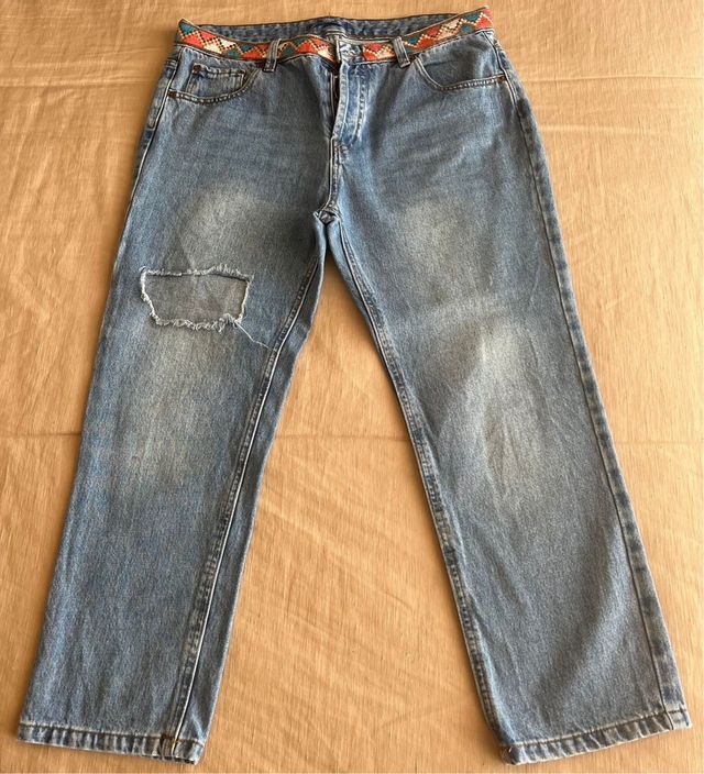 Vaqueros tobilleros | Azul, multicolor